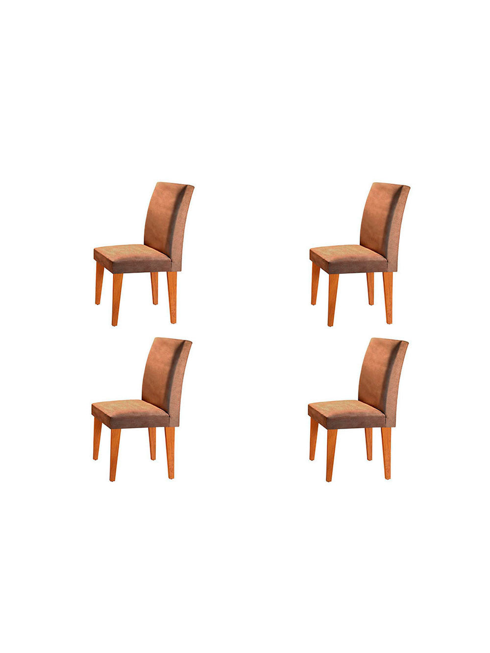 Conjunto Com 4 Cadeiras para Mesa de Jantar Grécia MDF Rufato - Imbuia/Animale Chocolate