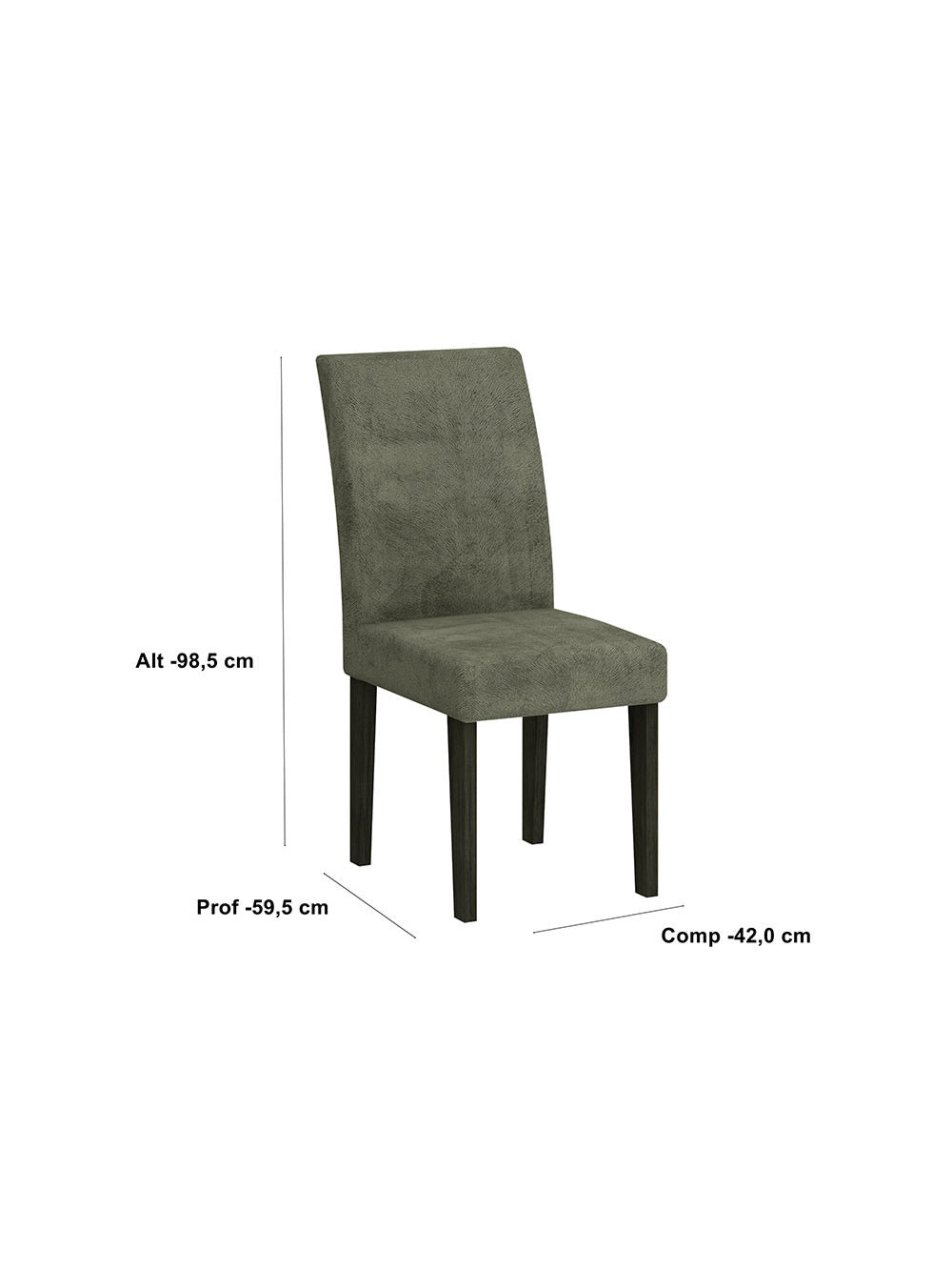 Conjunto Com 4 Cadeiras para Mesa de Jantar Grécia MDF Rufato - Imbuia/Veludo Creme