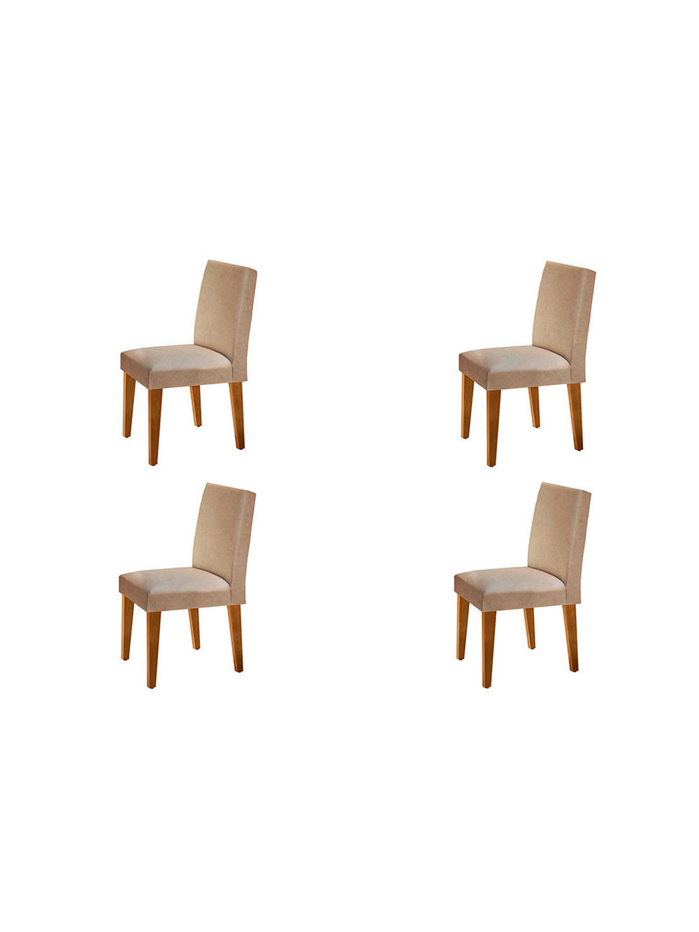 Conjunto Com 4 Cadeiras para Mesa de Jantar Grécia MDF Rufato - Imbuia/Turim 07