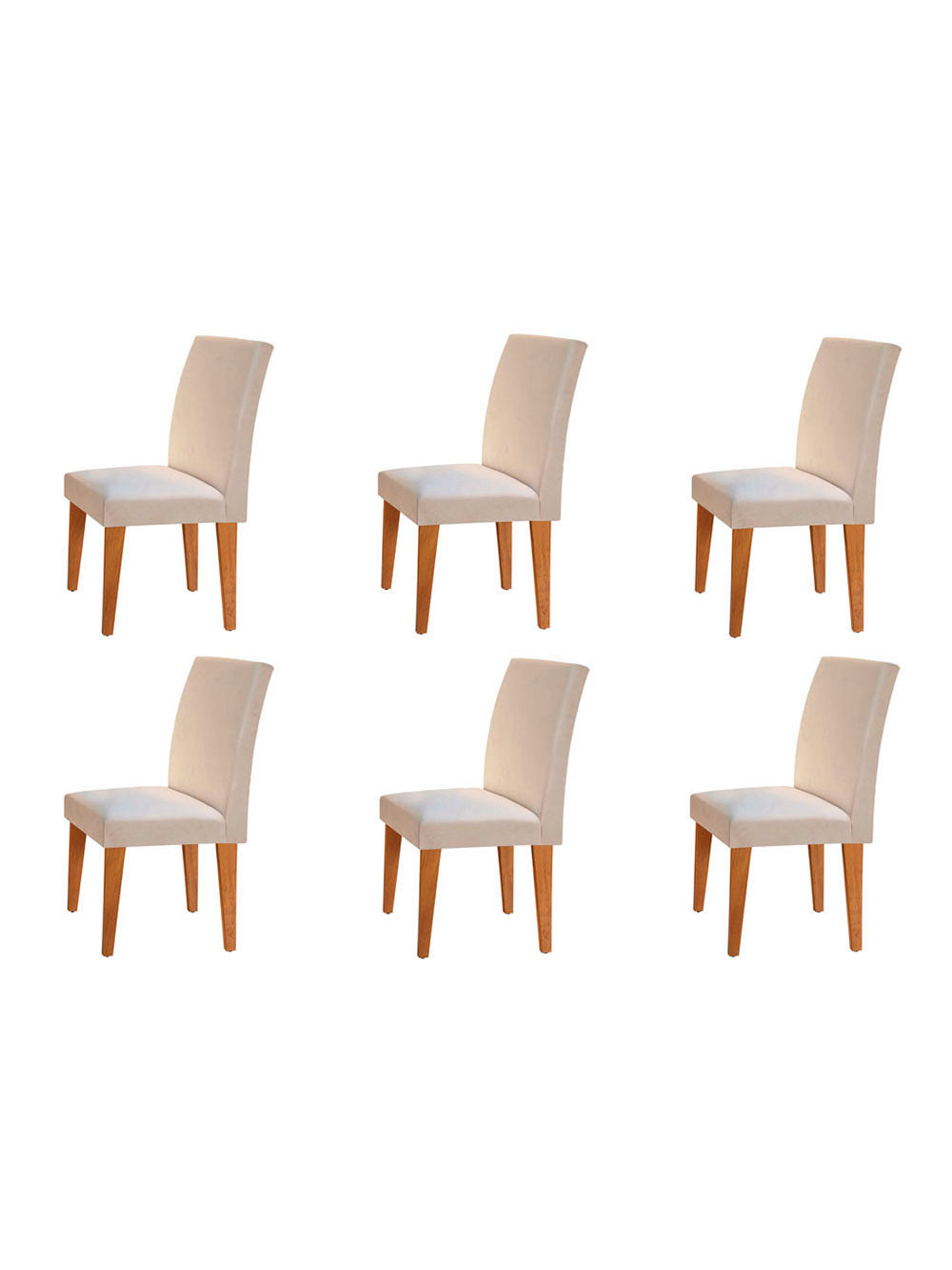 Conjunto Com 06 Cadeiras Grécia Rufato - Imbuia/Veludo Creme