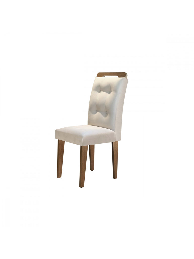 Conjunto Sala de Jantar Carol 180 MDF Vidro Com 06 Cadeiras