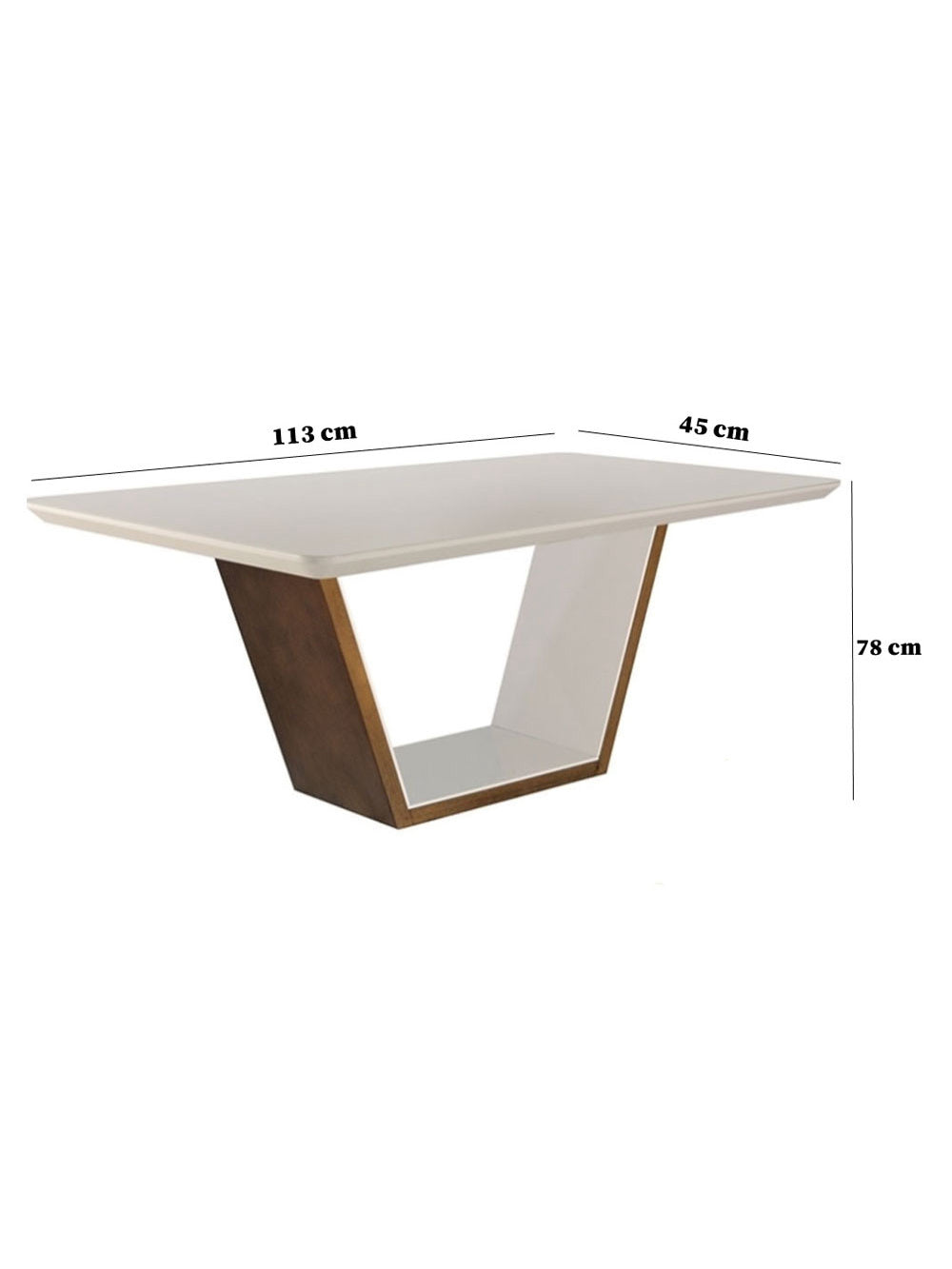 Mesa Luna 1 Tampo 180cm Mobillare - Off White/Imbuia