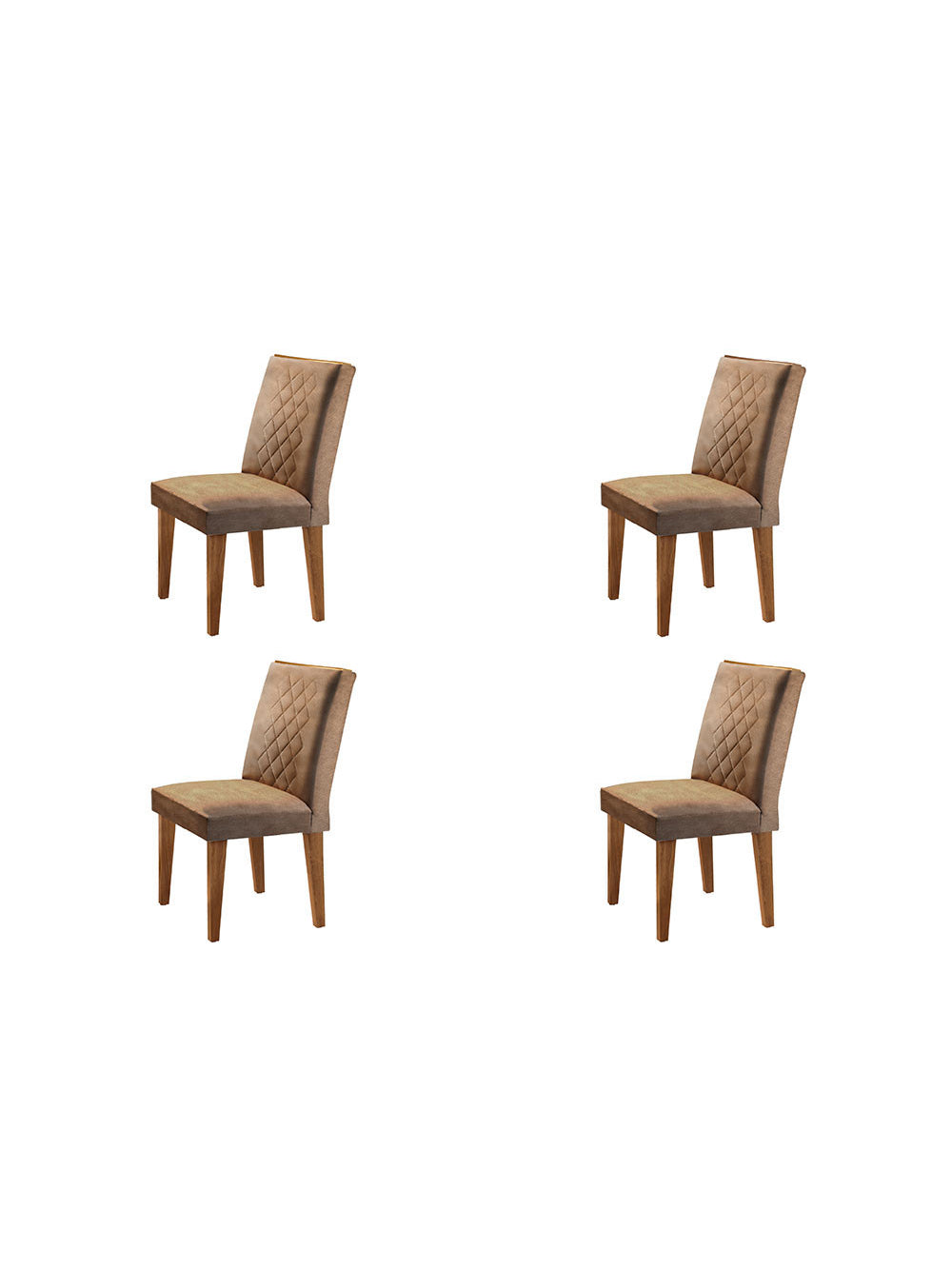 Conjunto Com 4 Cadeiras Para Sala de Jantar Milena Rufato