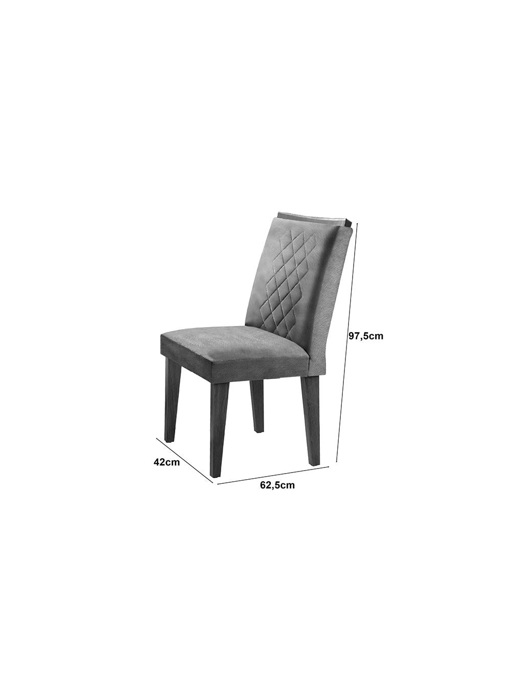 Conjunto Com 4 Cadeiras Para Sala de Jantar Milena Rufato - Imbuia/Veludo Creme