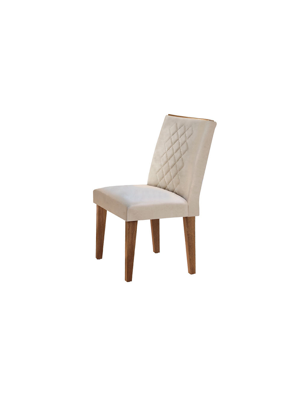 Conjunto Com 4 Cadeiras Para Sala de Jantar Milena Rufato - Imbuia/Veludo Creme