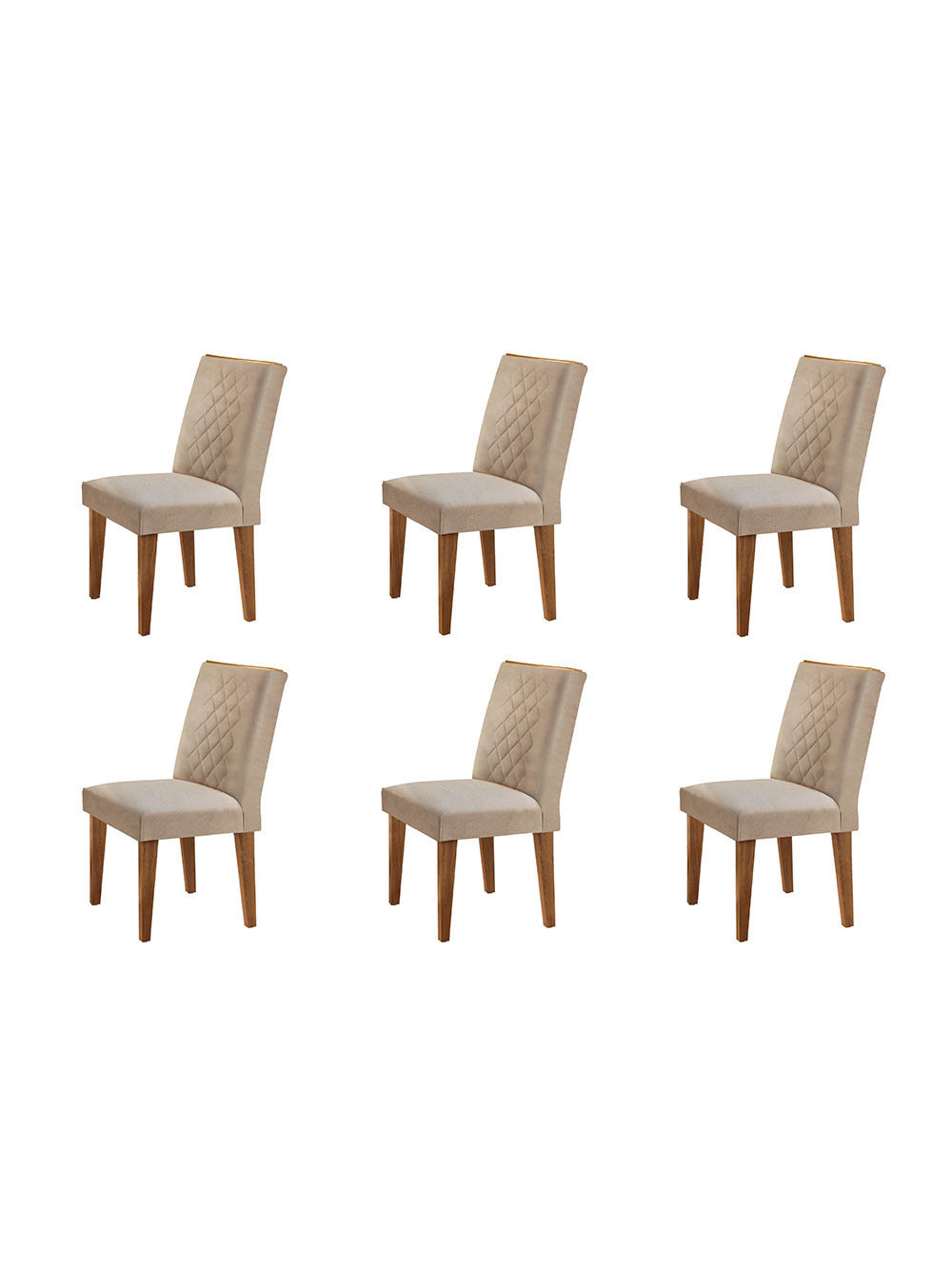 Conjunto Com 6 Cadeiras Para Sala de Jantar Milena Rufato - Imbuia/Animale Chocolate