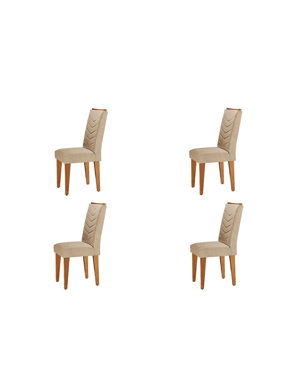Conjunto Com 4 Cadeiras Para Sala de Jantar Liz Rufato - Imbuia/Turim 07