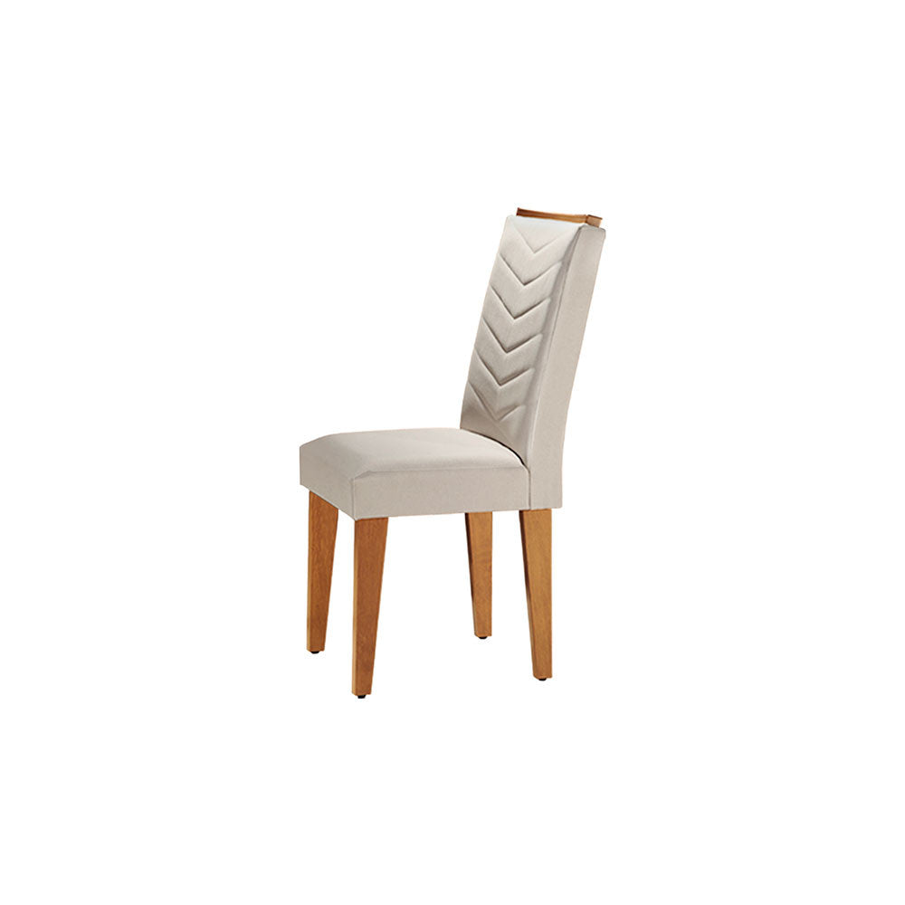 Conjunto Com 6 Cadeiras Para Sala de Jantar Liz Rufato - Imbuia/Veludo Creme