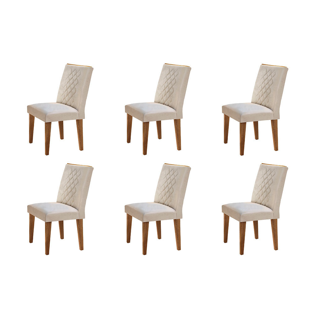 Conjunto Com 6 Cadeiras Para Sala de Jantar Liz Rufato - Imbuia/Turim 07