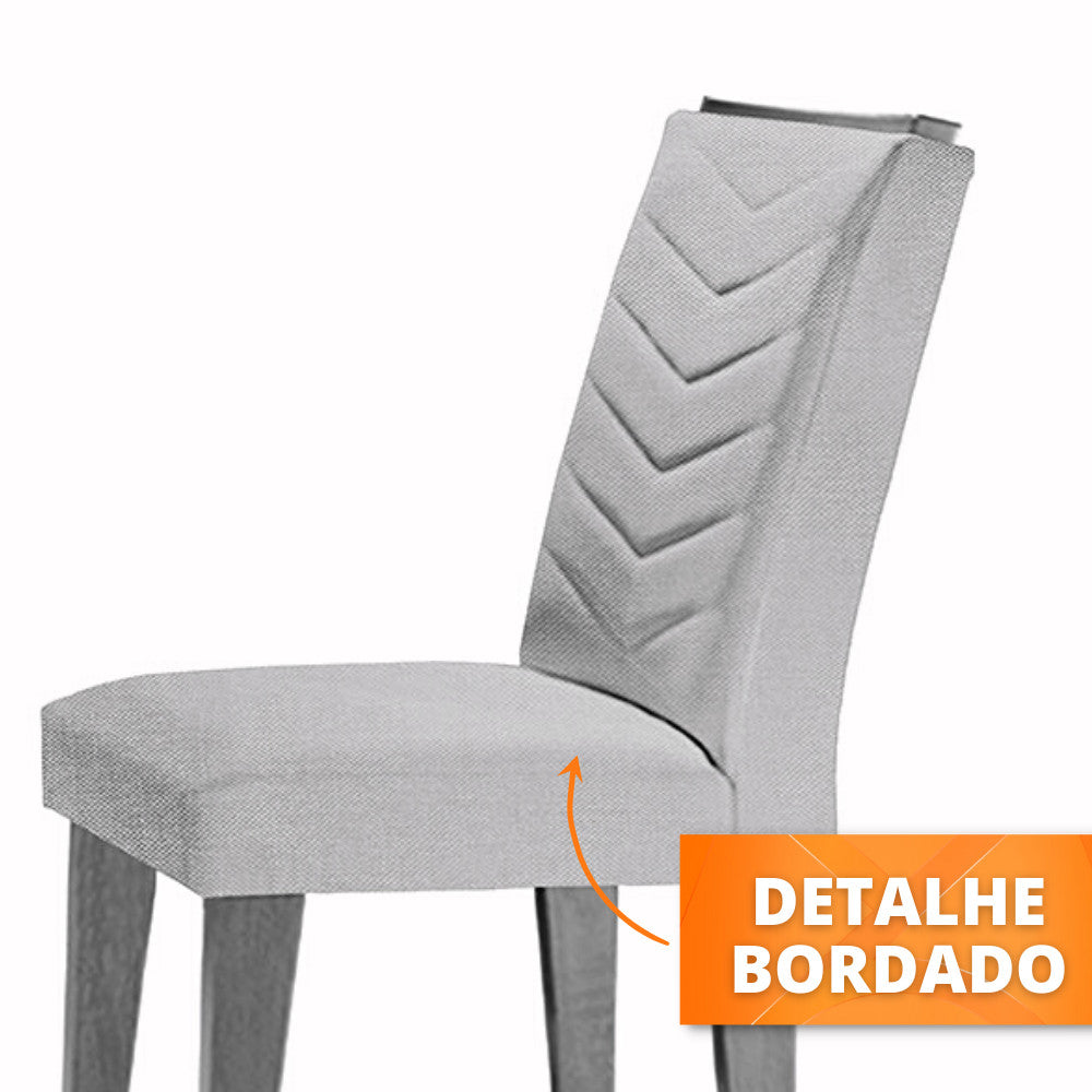 Conjunto Com 6 Cadeiras Para Sala de Jantar Liz Rufato