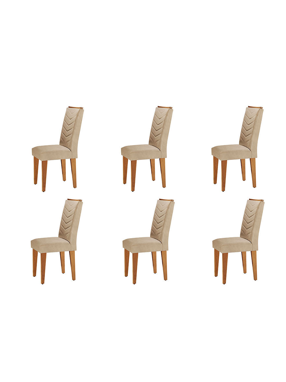 Conjunto Com 6 Cadeiras Para Sala de Jantar Liz Rufato - Imbuia/Animale Chocolate
