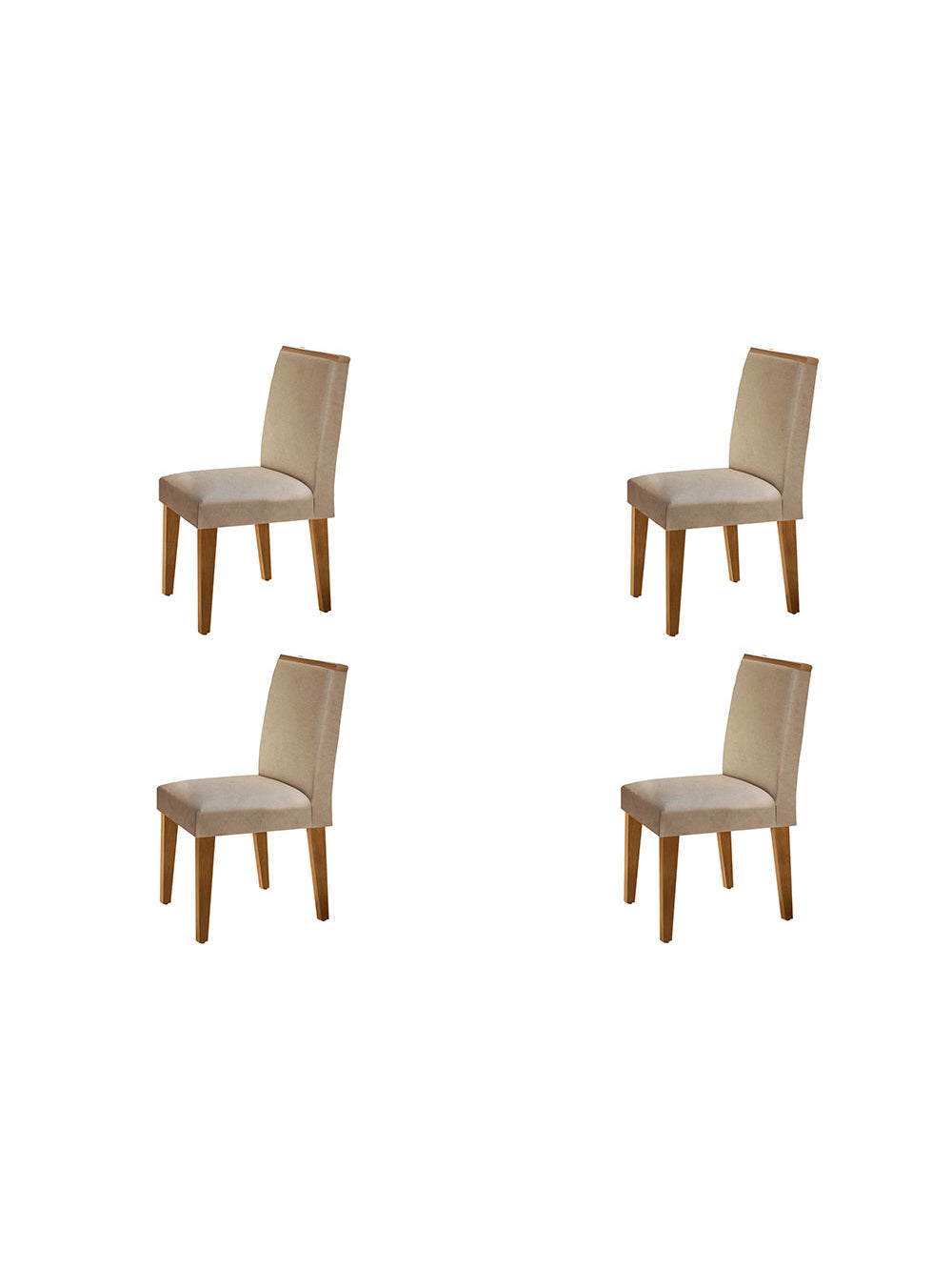 Conjunto Com 4 Cadeiras Para Sala de Jantar Lunara Rufato