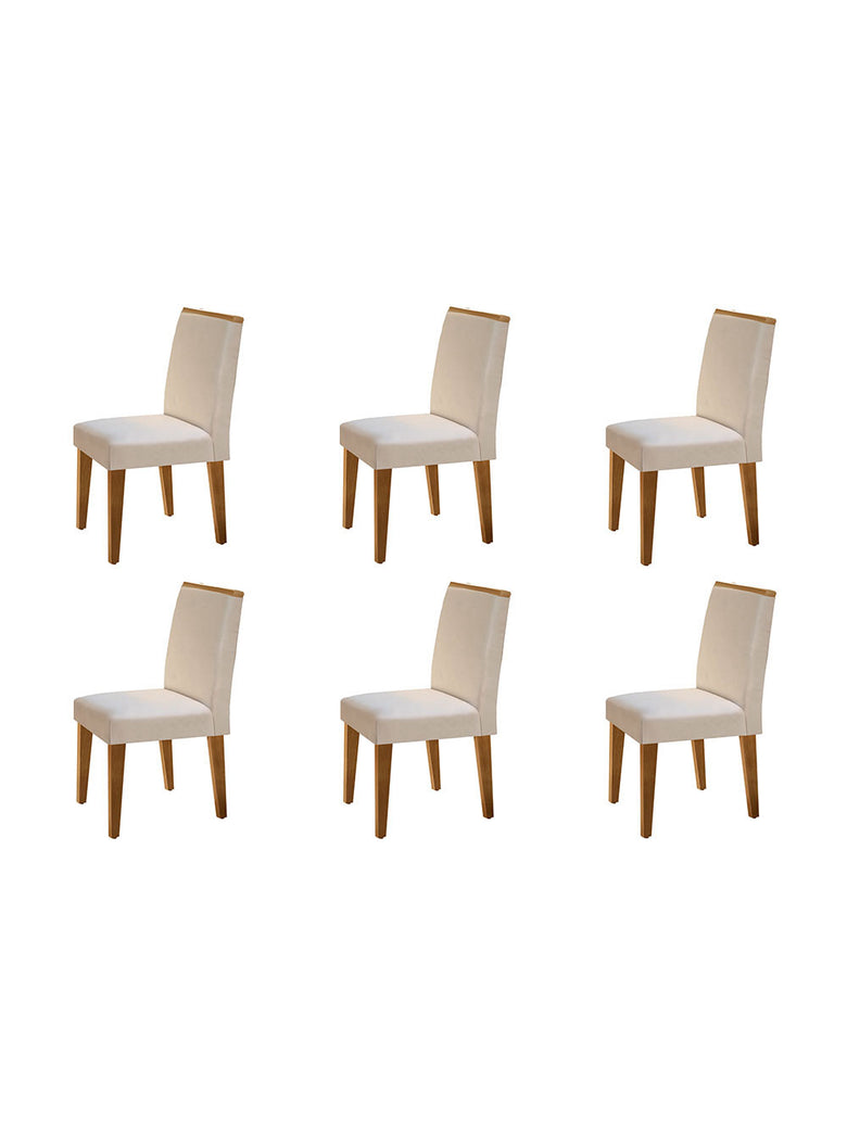 Conjunto Com 6 Cadeiras Para Sala de Jantar Lunara Rufato