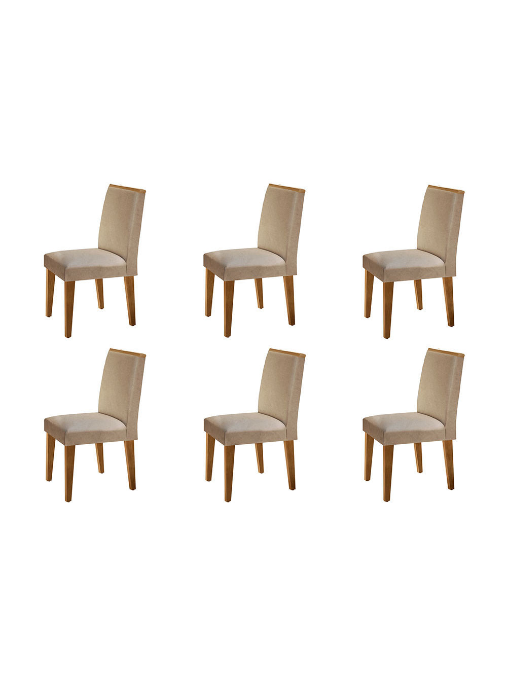 Conjunto Com 6 Cadeiras Para Sala de Jantar Lunara Rufato - Imbuia/Animale Chocolate