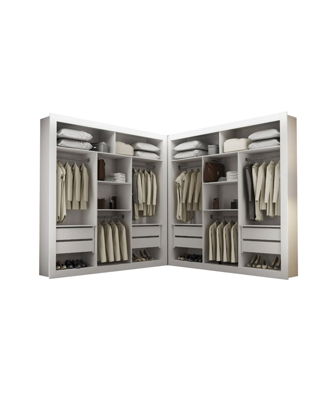 Closet Berlim Premium 8 Gavetas MDF Convencional Rufato - Branco