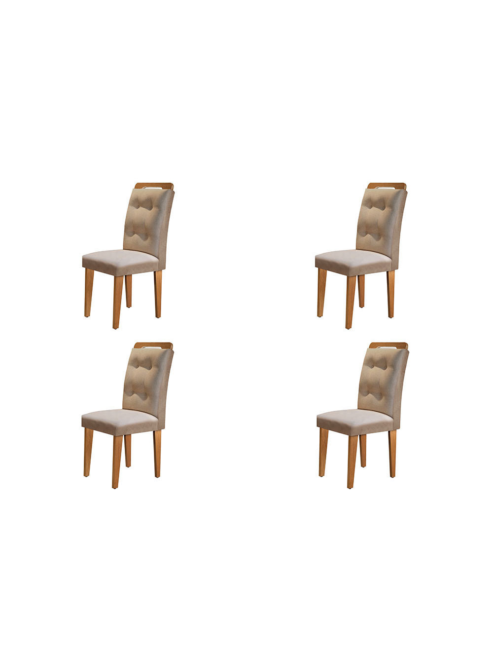 Conjunto Com 4 Cadeiras Para Sala de Jantar Carol Rufato - Imbuia/Animale Chocolate