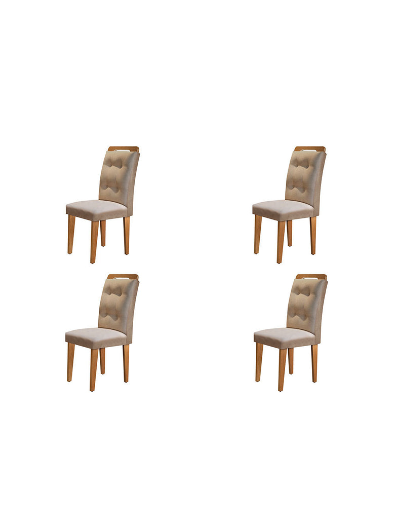 Conjunto Com 4 Cadeiras Para Sala de Jantar Carol Rufato