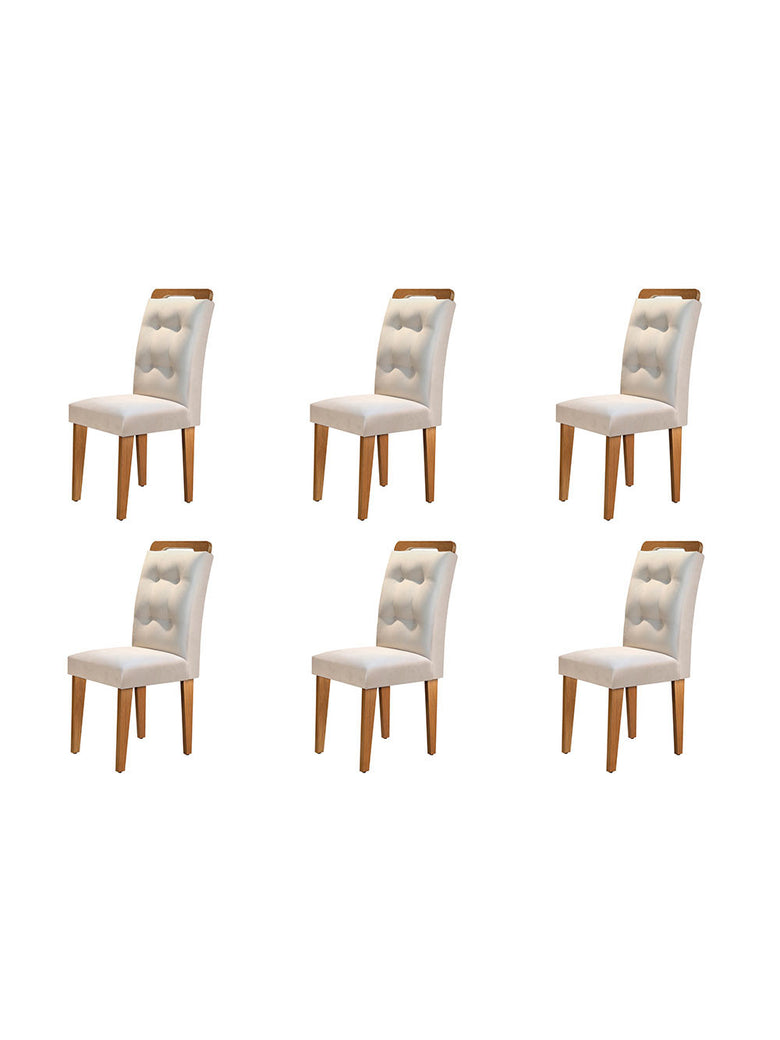 Conjunto Com 6 Cadeiras Para Sala de Jantar Carol Rufato