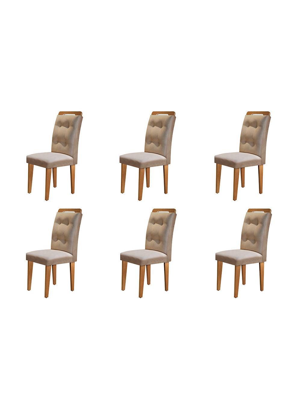 Conjunto Com 6 Cadeiras Para Sala de Jantar Carol Rufato
