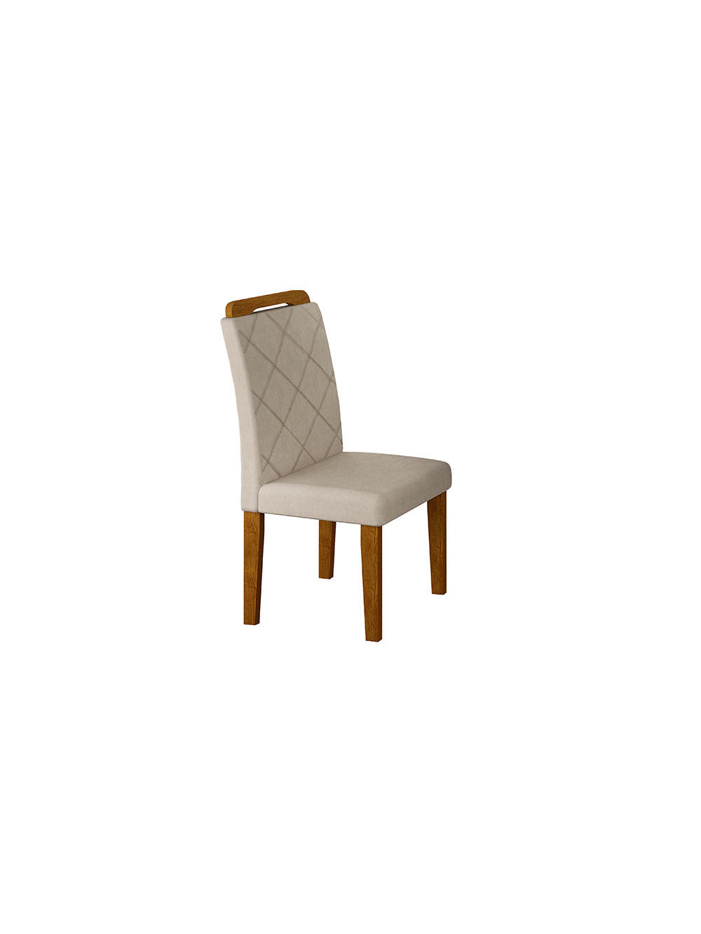 Conjunto Com 4 Cadeiras Para Sala de Jantar Melissa Rufato - Imbuia/Veludo Creme