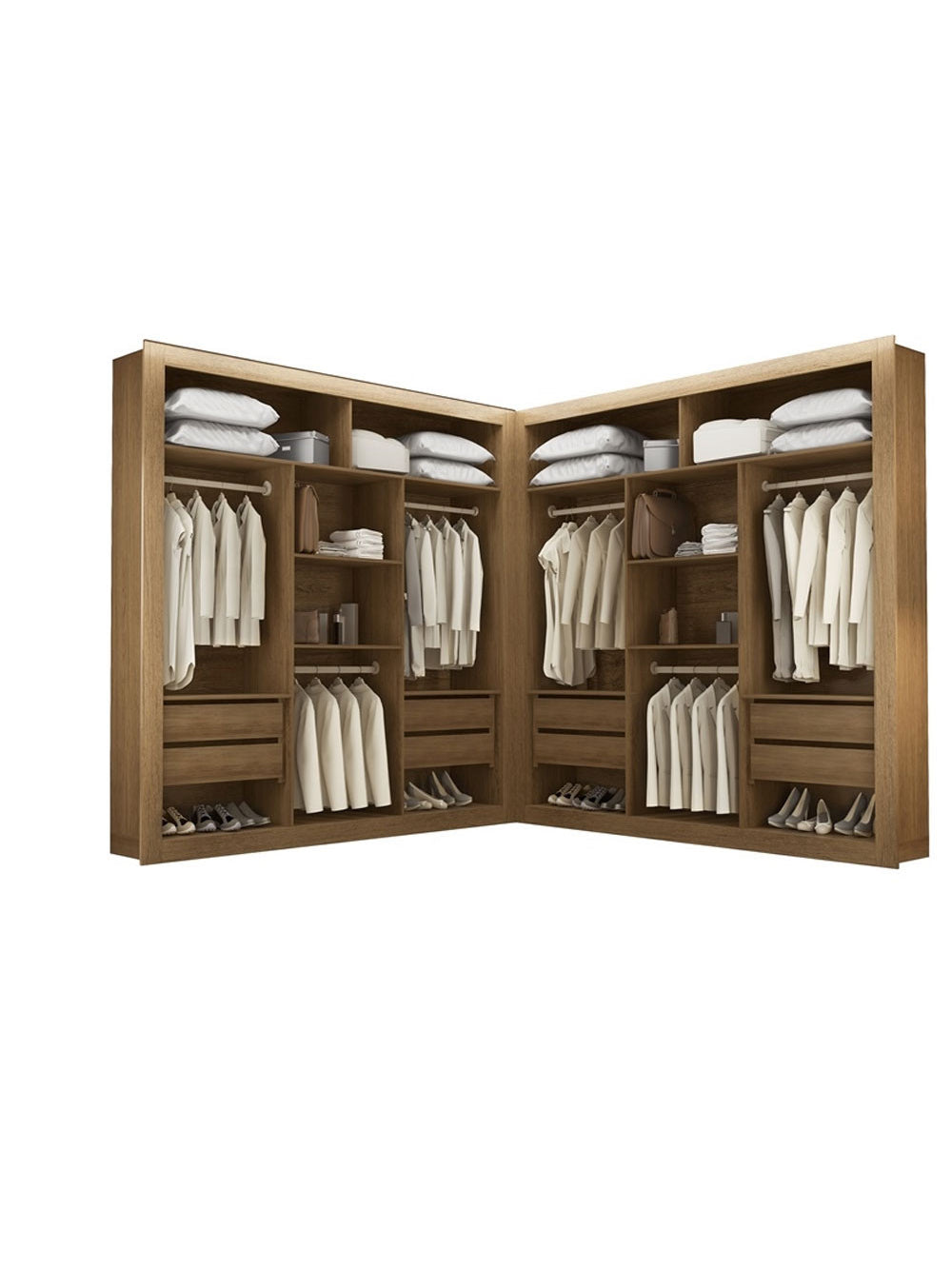 Closet Berlim Premium 8 Gavetas MDF Convencional Rufato - Imbuia
