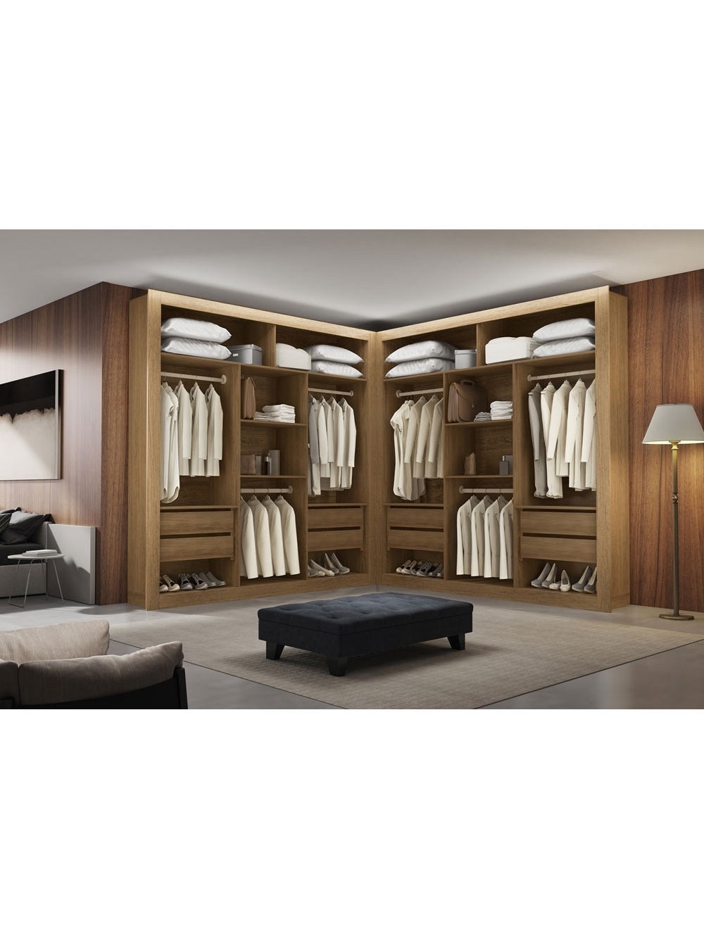 Closet Berlim Premium 8 Gavetas MDF Convencional Rufato - Branco
