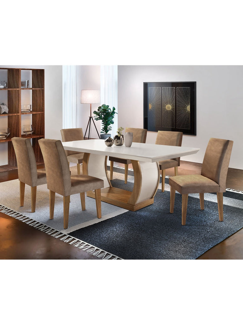 Sala de Jantar Milena 6 cadeiras Grécia Rufato