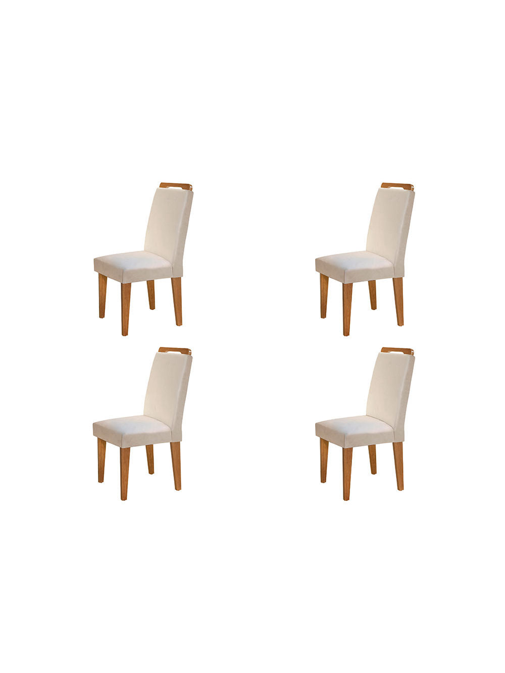 Conjunto Com 4 Cadeiras Athenas MDF Rufato - Imbuia/Turim