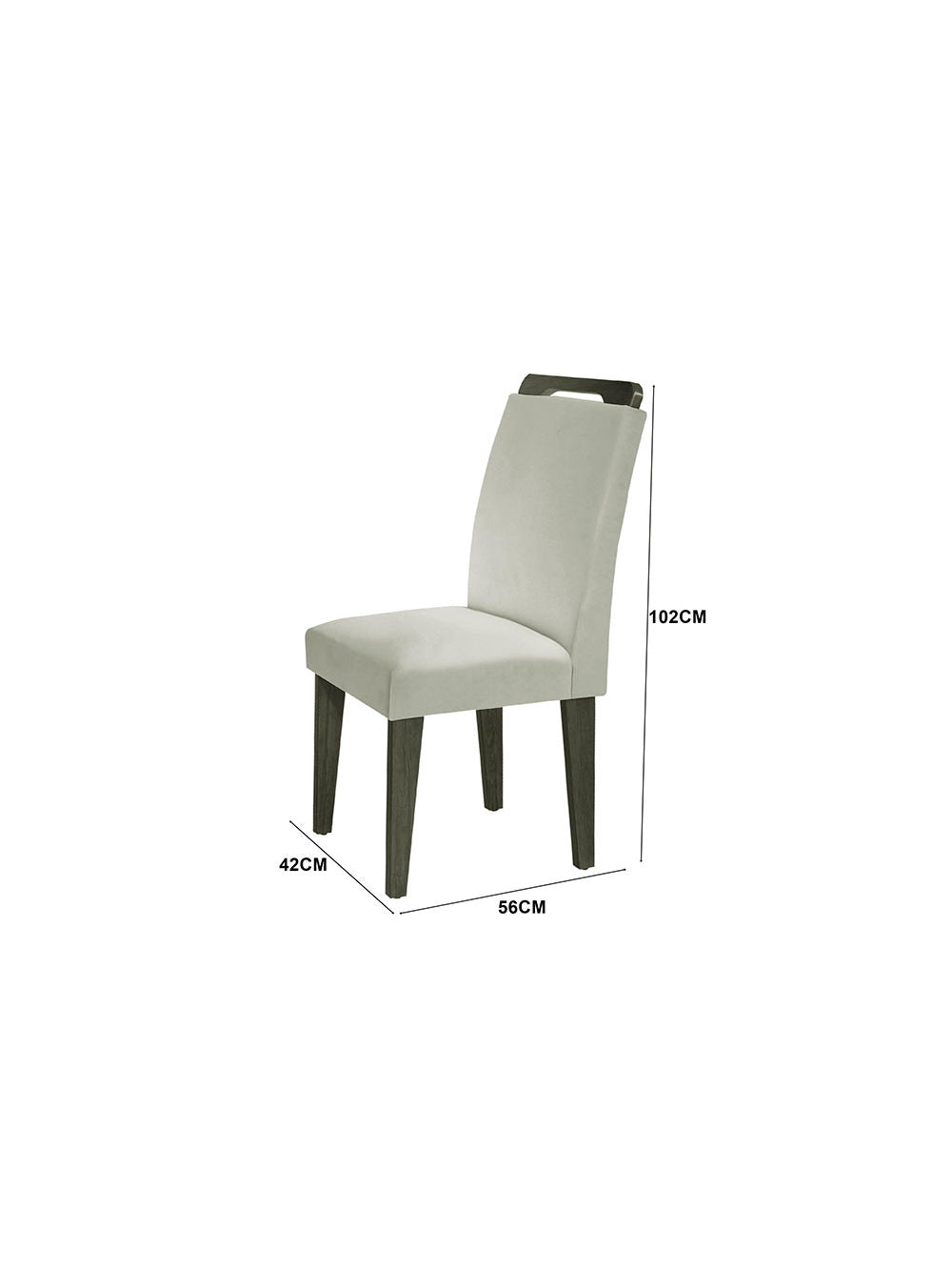 Conjunto Com 6 Cadeiras Athenas Rufato - Imbuia/Veludo Creme