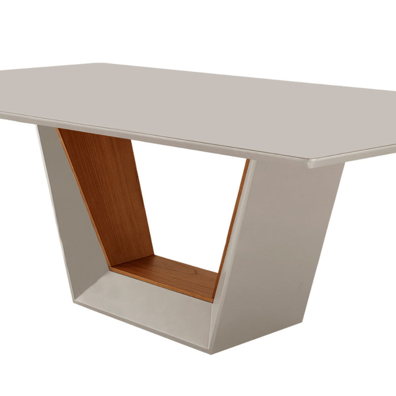 Mesa para Sala de Jantar Rubi 220cm Madeira com Vidro Moderna Mobília