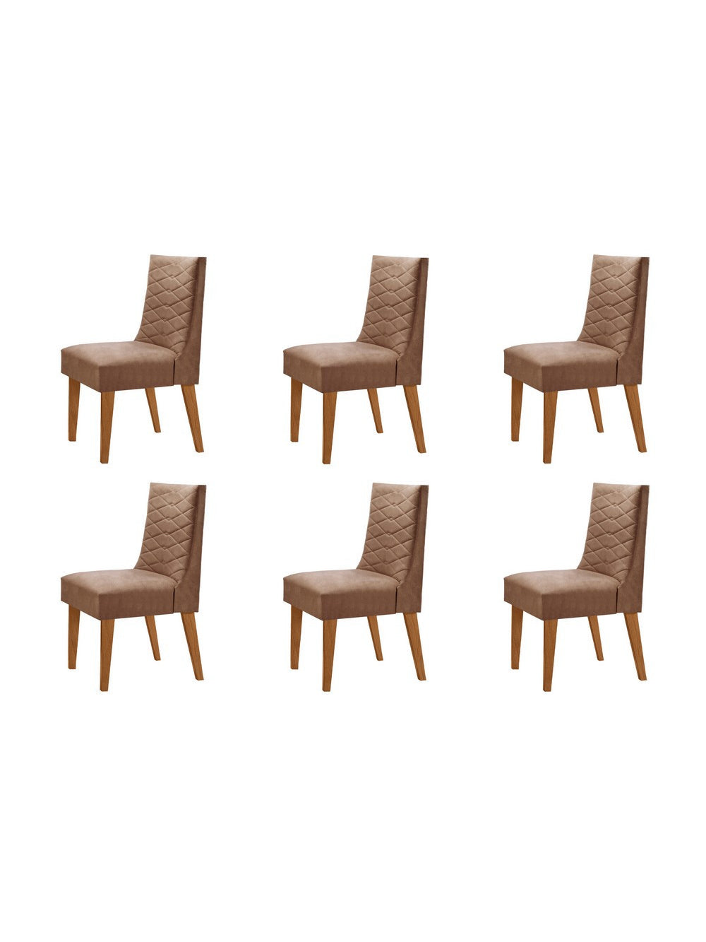 Conjunto Com 6 Cadeiras Safira Rufato - Imbuia/Animale Chocolate