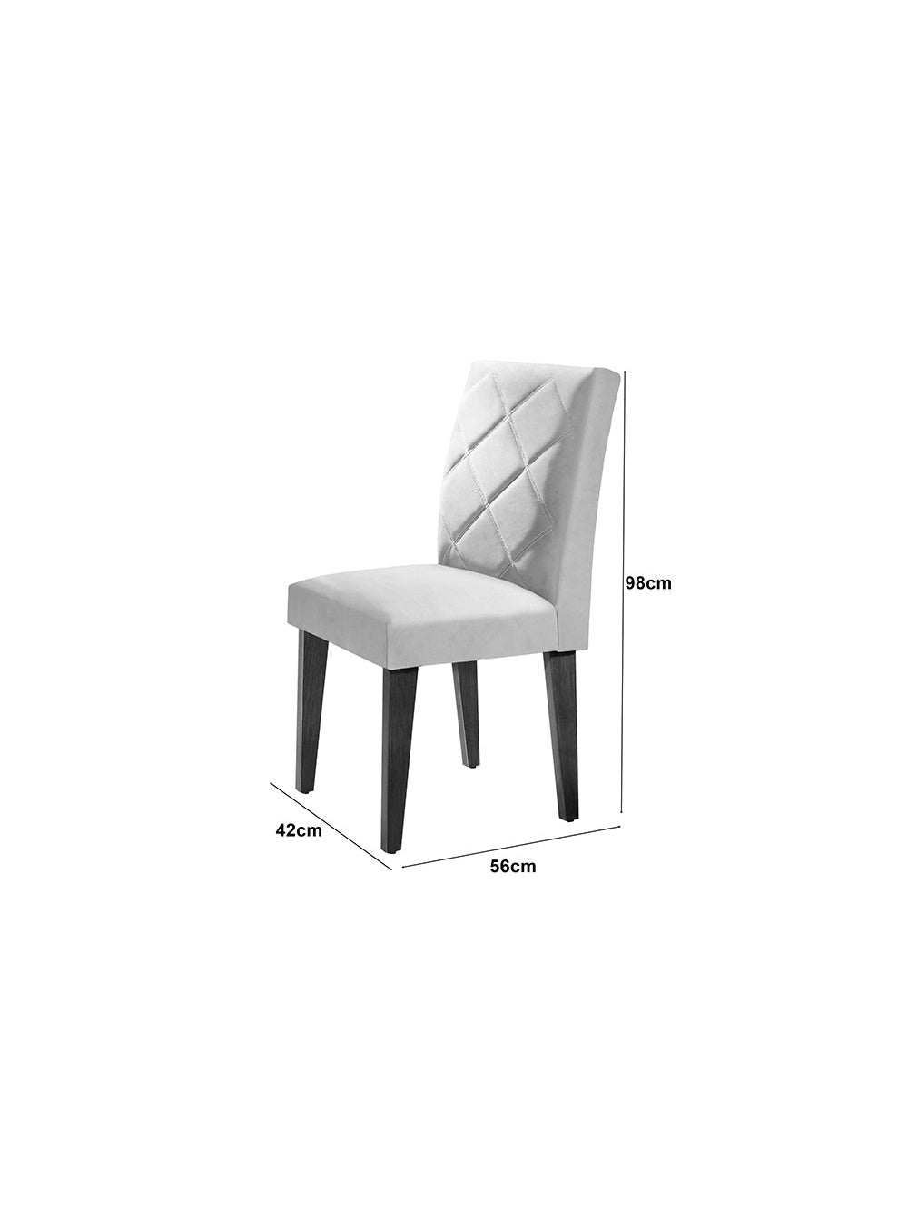 Conjunto Com 4 Cadeiras Olímpia Rufato - Imbuia/Veludo Creme