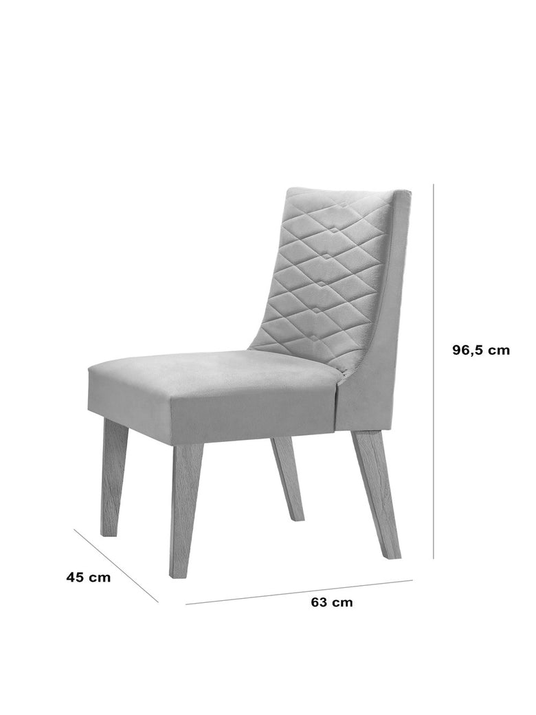 Sala de Jantar Lara 180cm MDF e com 6 Cadeiras Safira