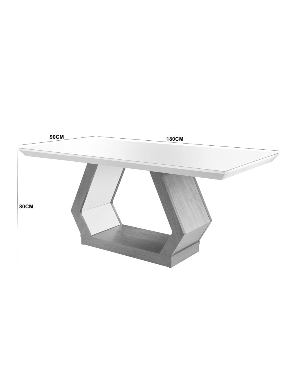 Sala de Jantar Lara 180cm em MDF e Vidro com 6 Cadeiras Safira - Anima. Choc./Off White /Imbuia/Serig. Of