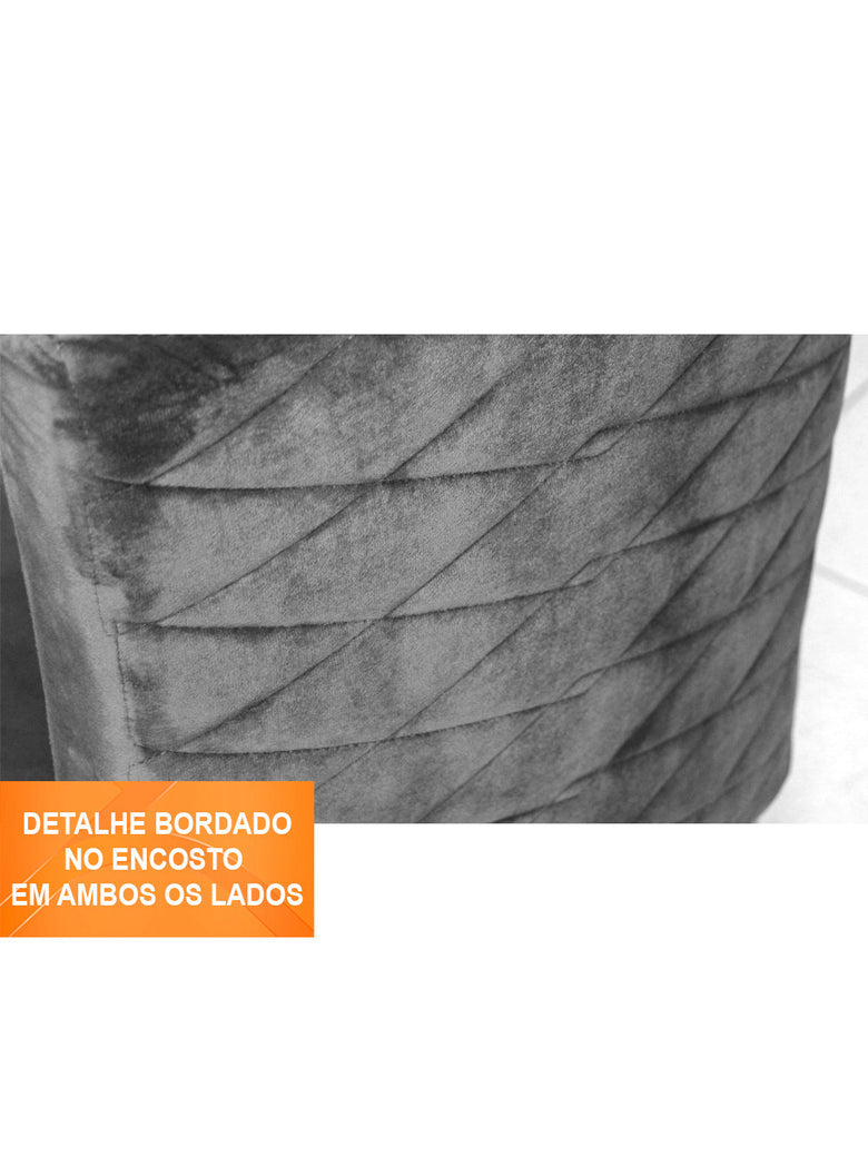 Sala De Jantar Lucy 120cm MDF com Vidro e 4 Cadeiras Safira Rufato