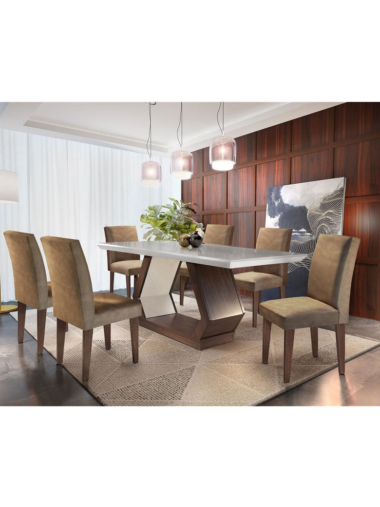Conjunto Sala de Jantar Lara 6 Cadeiras Grécia Rufato