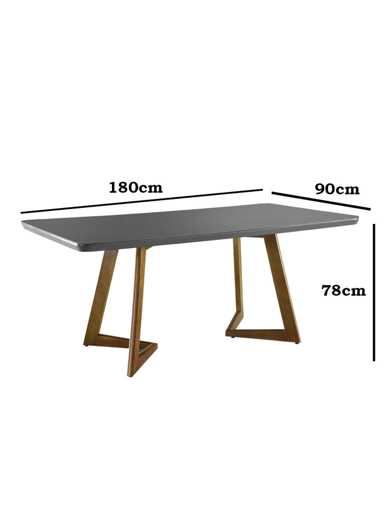 Mesa Munique 180cm Madeira com Vidro Mobillare