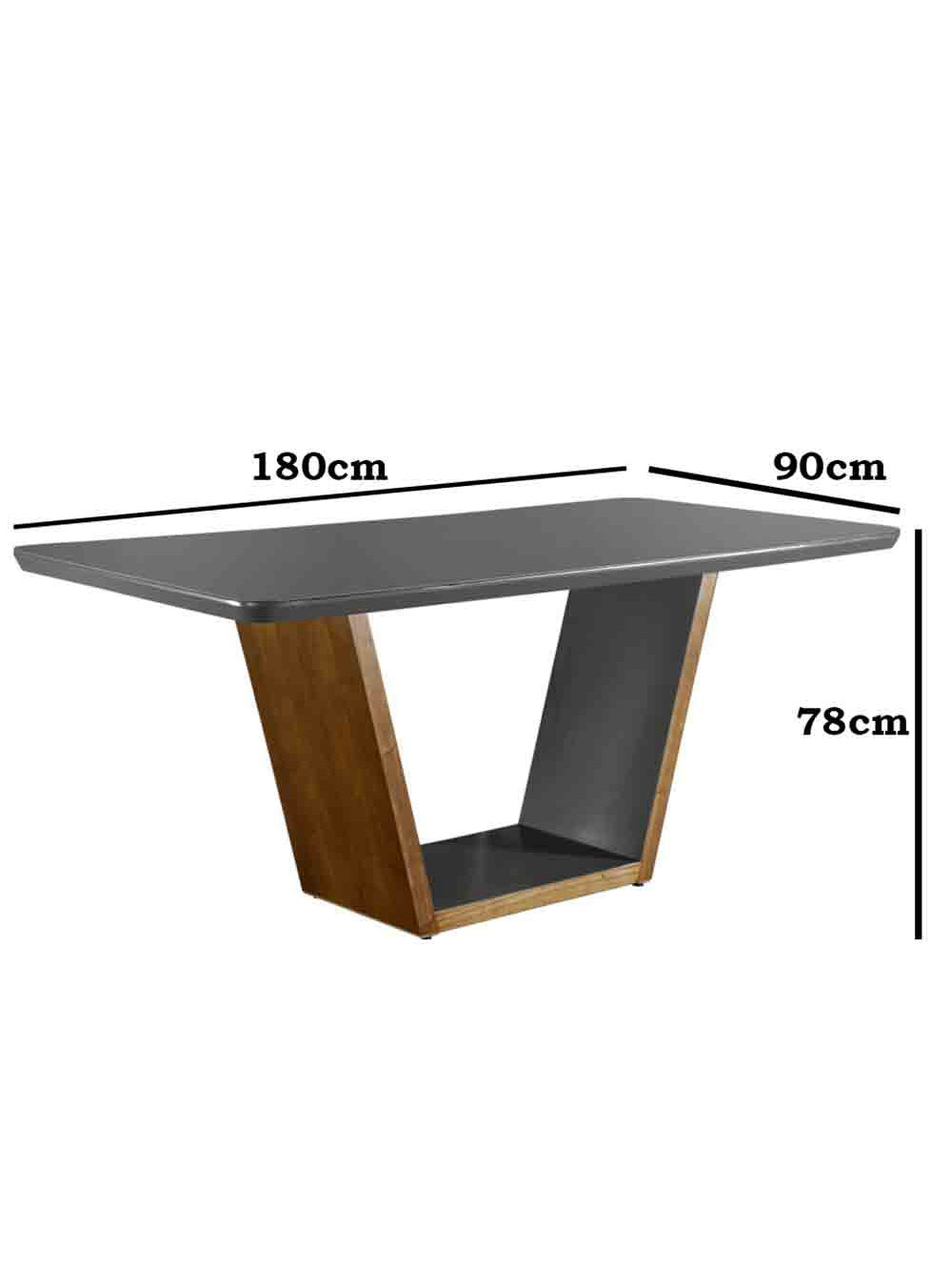 Mesa para Sala Jantar Luna 180 Mobillare - Off White/Imbuia