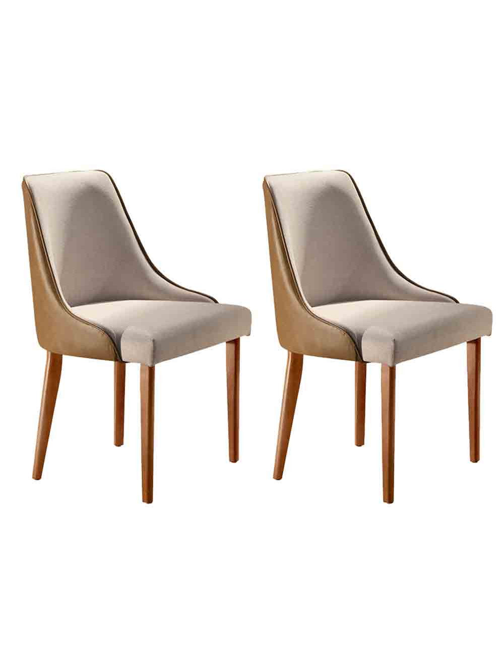Conjunto com 2 Cadeiras Esmeralda em Madeira Maciça para Sala de jantar - Moderna