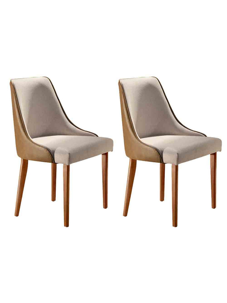 Conjunto com 2 Cadeiras Esmeralda em Madeira Maciça para Sala de jantar - Moderna