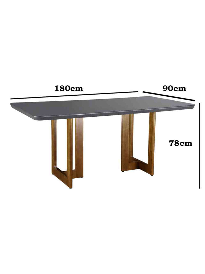 Mesa Patros 180 cm Madeira e Vidro Mobillare