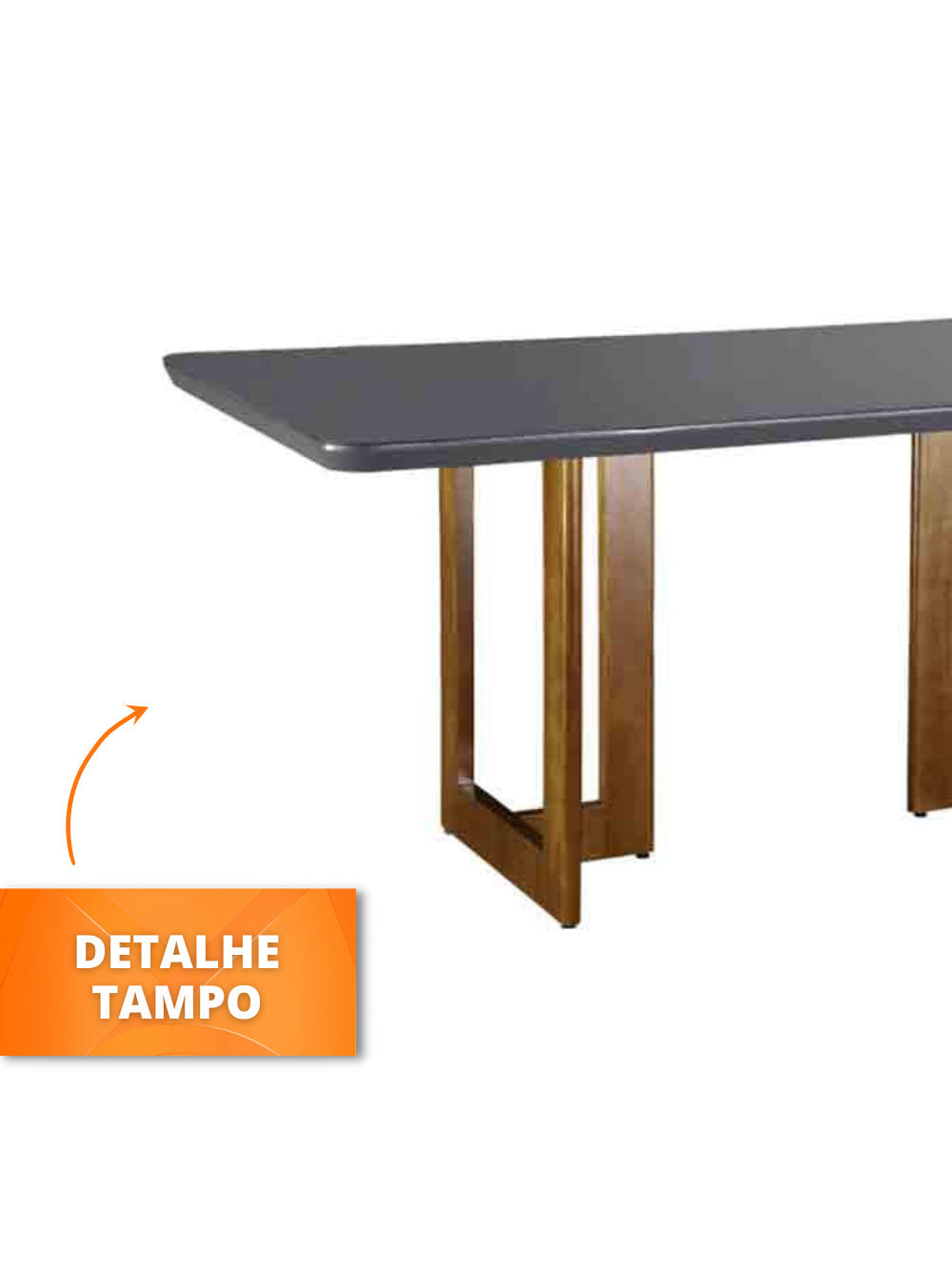 Mesa Patros 180 cm Madeira e Vidro Mobillare