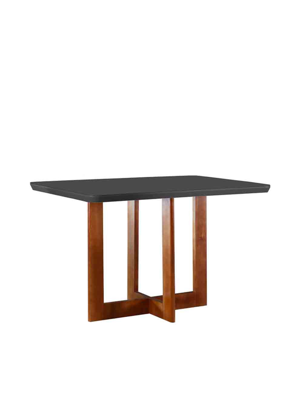 Mesa para Sala de Jantar Patros 120cm Madeira com Vidro Moderna Mobília - Grafite com Imbuia