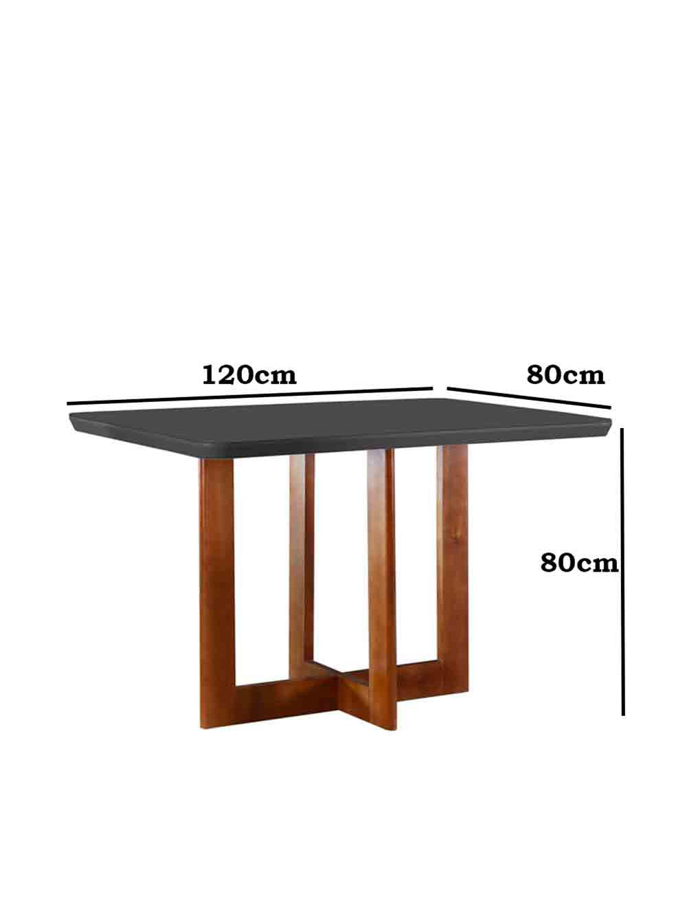Mesa para Sala de Jantar Patros 120cm Madeira com Vidro Moderna Mobília - Imbuia/Cinamomo