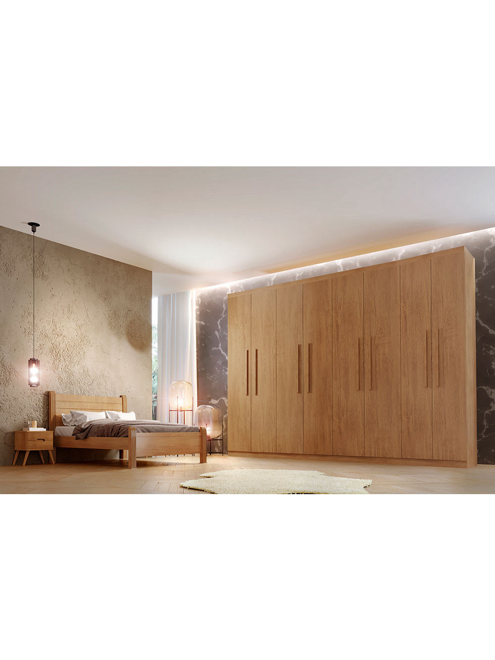 Guarda Roupa Casal Hera MDF 8 Portas e 4 Gavetas Rufato