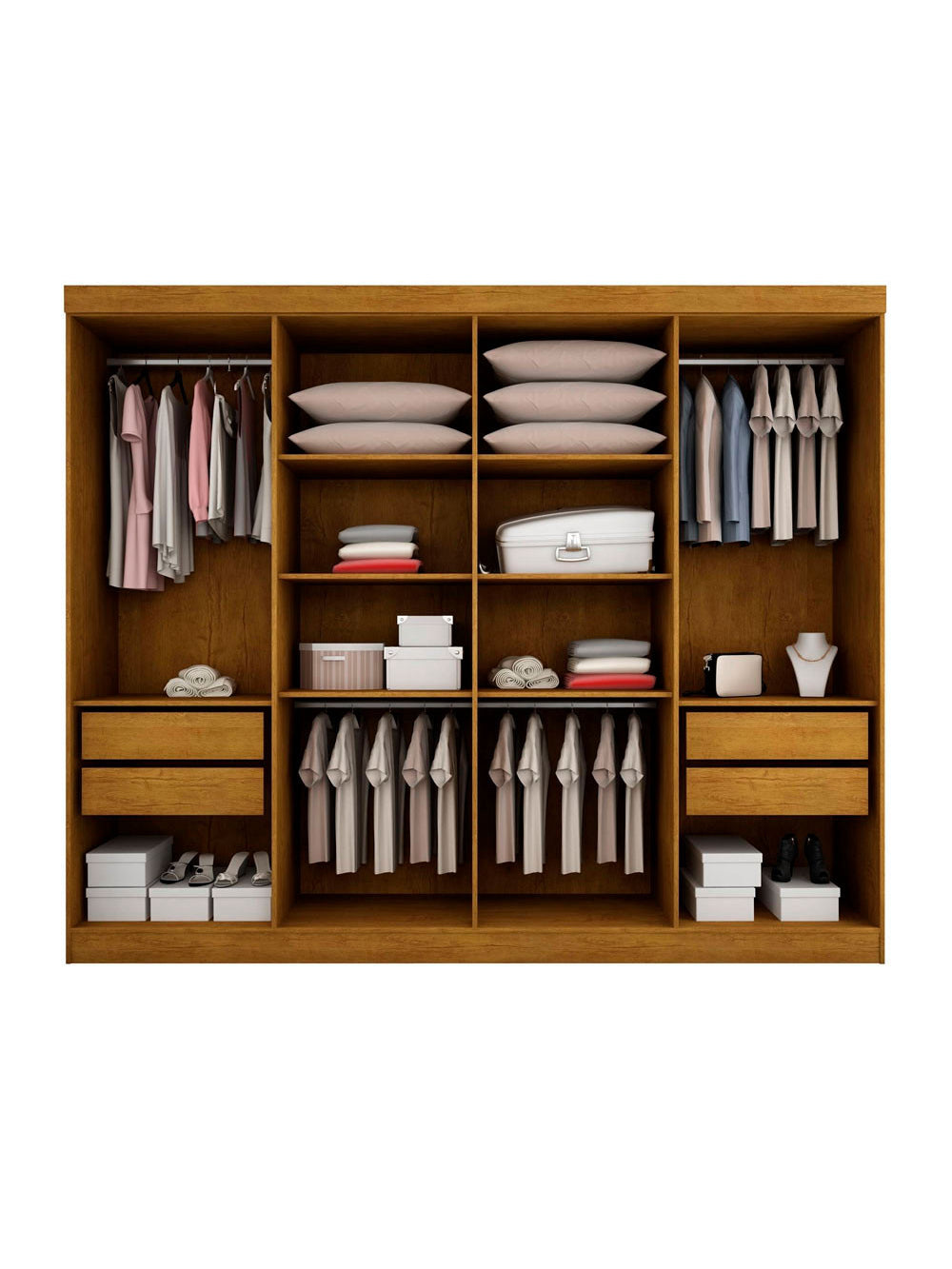 Guarda Roupa Casal Hera MDF 8 Portas e 4 Gavetas Rufato