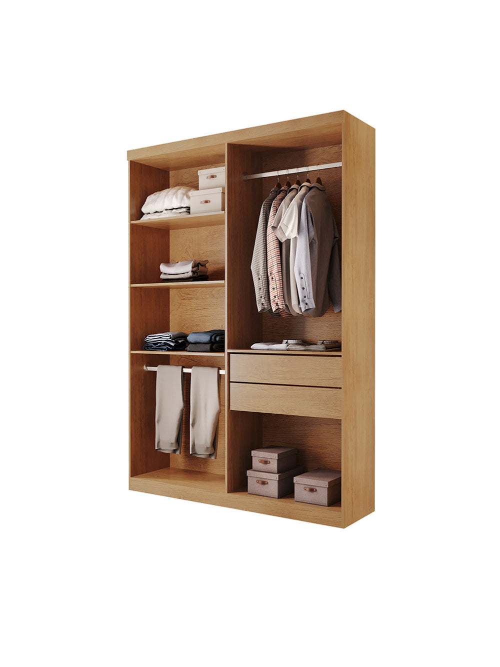 Closet Solteiro Hera 2 Gavetas 4 Prateleiras MDF Rufato - Imbuia
