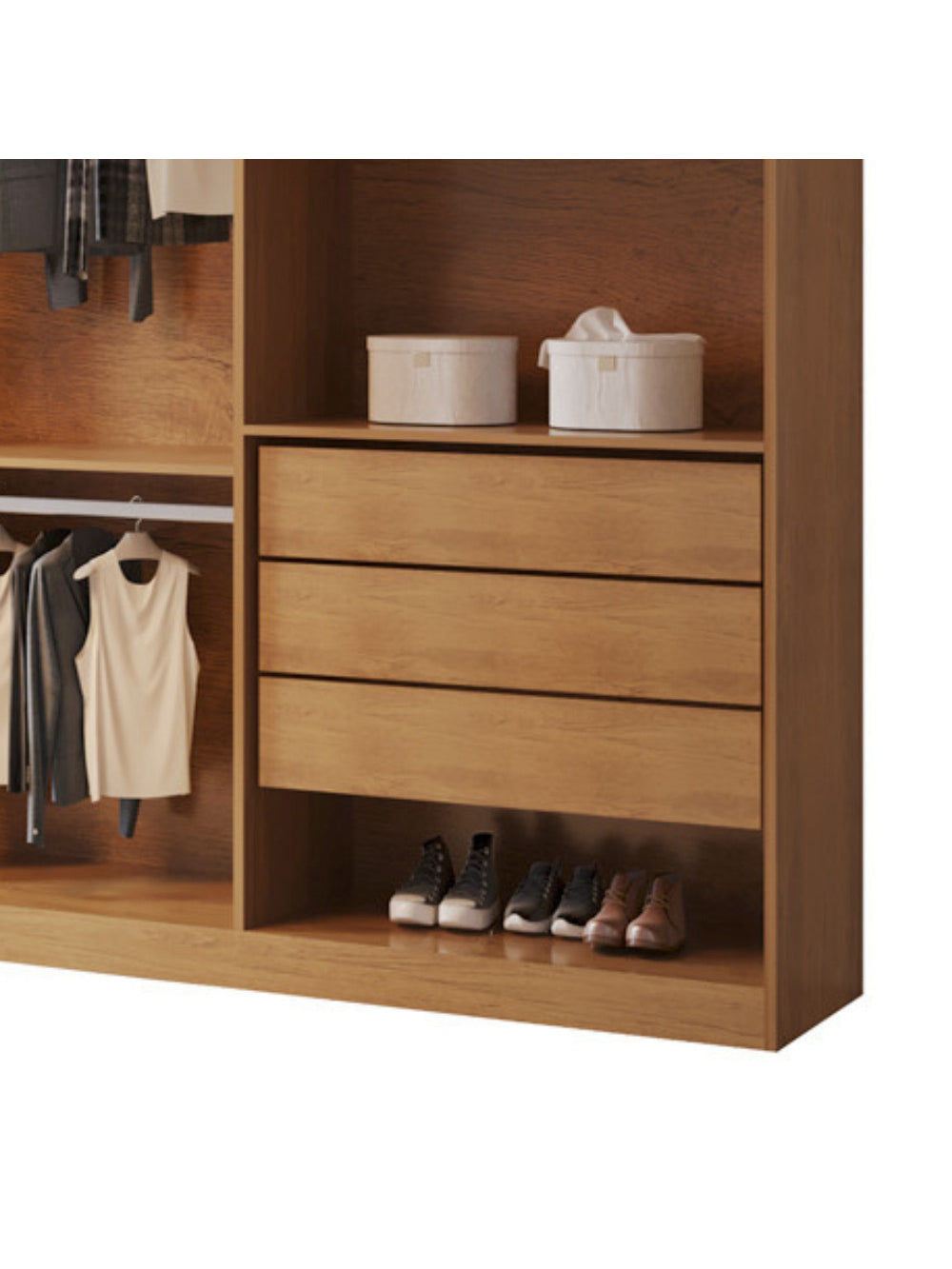 Closet Solteiro Fenix com 3 Gavetas e 8 Prateleiras MDF Rufato