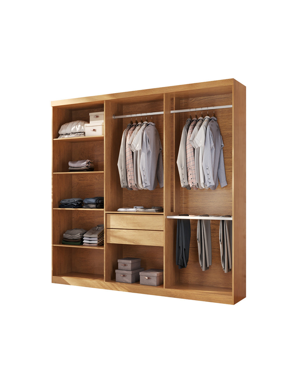 Closet Casal Hera 2 Gavetas 5 Prateleiras MDF Rufato - Imbuia