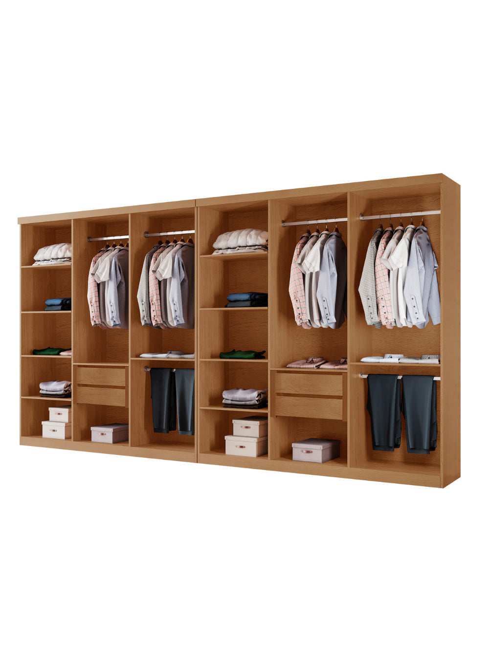 Closet Casal Hera Premium 4 Gavetas e 10 prateleiras MDF Rufato - Imbuia